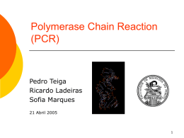 Polymerase Chain Reaction (PCR) Pedro Teiga Ricardo Ladeiras