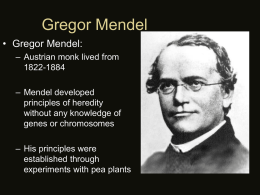 Gregor Mendel • Gregor Mendel: