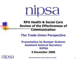 RPA Health &amp; Social Care Review of the Effectiveness of Communication