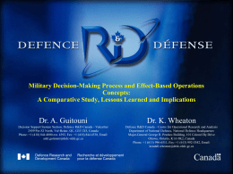 Military Decision-Making Process and Effect-Based Operations Concepts: