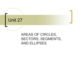 Unit 27 AREAS OF CIRCLES, SECTORS, SEGMENTS, AND ELLIPSES