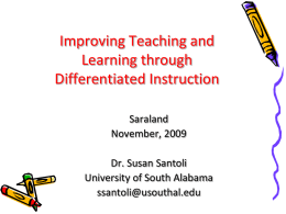 Improving Teaching and Learning through Differentiated Instruction Saraland