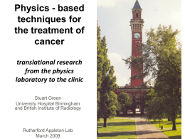Physics - based techniques for the treatment of cancer