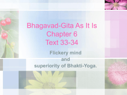 Bhagavad-Gita As It Is Chapter 6 Text 33-34 Flickery mind