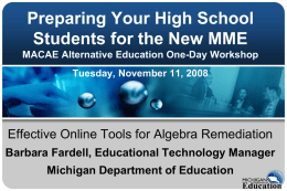 Preparing Your High School Students for the New MME
