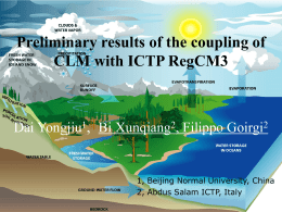 , Preliminary results of the coupling of CLM with ICTP RegCM3 Dai Yongjiu