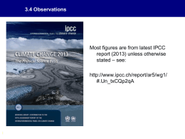 3.4 Observations Most figures are from latest IPCC report (2013) unless otherwise
