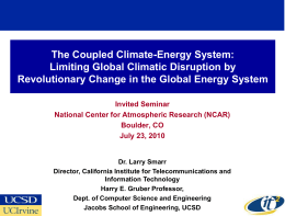 The Coupled Climate-Energy System: Limiting Global Climatic Disruption by