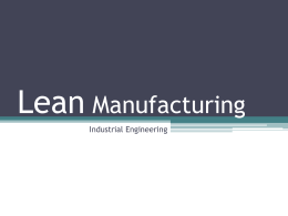Lean Manufacturing Industrial Engineering