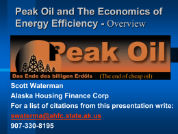 Peak Oil and The Economics of Energy Efficiency -