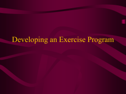 Developing an Exercise Program