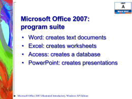 Microsoft Office 2007: program suite