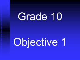 Grade 10 Objective 1