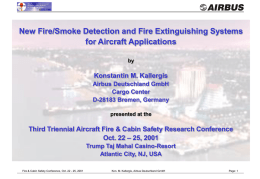 New Fire/Smoke Detection and Fire Extinguishing Systems for Aircraft Applications