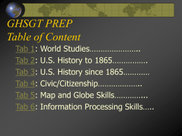 GHSGT PREP Table of Content Tab 1 Tab 2