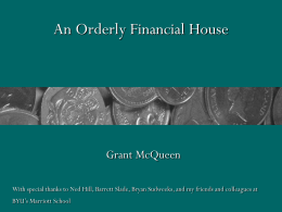 An Orderly Financial House Grant McQueen