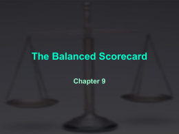 The Balanced Scorecard Chapter 9