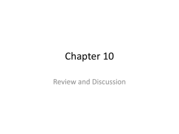 Chapter 10 Review and Discussion