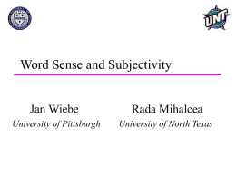 Word Sense and Subjectivity