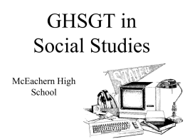 GHSGT in Social Studies McEachern High School