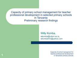 Capacity of primary school management for teacher