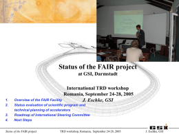 Status of the FAIR project International Accelerator Facility for at GSI, Darmstadt