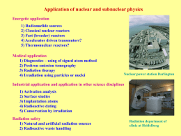 Application of nuclear and subnuclear physics