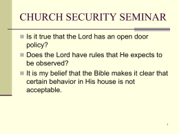 CHURCH SECURITY SEMINAR
