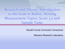 Research and Theory,  Introduction to the Scale or Rubric, Writing