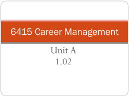 Unit A 1.02 6415 Career Management