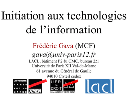 Initiation aux technologies de l’information Frédéric Gava (MCF)