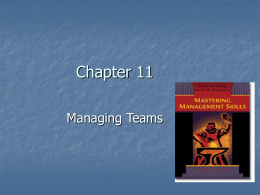 Chapter 11 Managing Teams