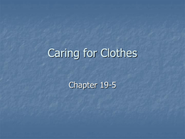 Caring for Clothes Chapter 19-5
