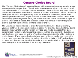 Centers Choice Board