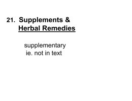 Supplements &amp; Herbal Remedies 21. supplementary