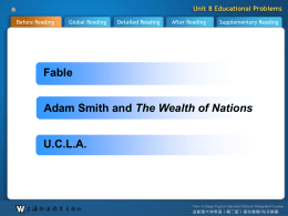 Fable The Wealth of Nations U.C.L.A. Before Reading