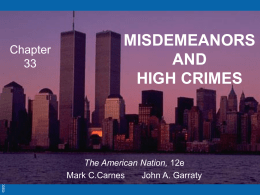 MISDEMEANORS AND HIGH CRIMES Chapter