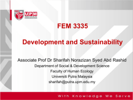FEM 3335 Development and Sustainability