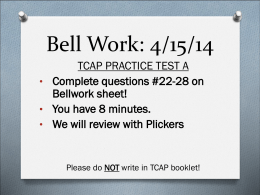 Bell Work: 4/15/14