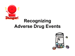 Recognizing Adverse Drug Events