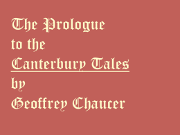 The Prologue to the Canterbury Tales by