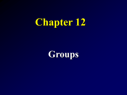 Chapter 12 Groups