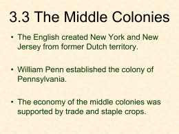 3.3 The Middle Colonies