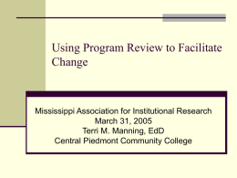 Using Program Review to Facilitate Change