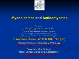 Mycoplasmas Actinomycetes and د