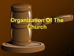Organization Of The Church 1