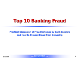 Top 10 Banking Fraud and How to Prevent Fraud from Occurring 20/05/59