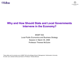 Why and How Should State and Local Governments