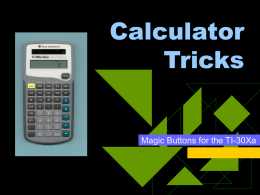 Calculator Tricks Magic Buttons for the TI-30Xa