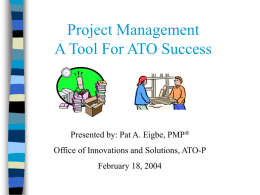 Project Management A Tool For ATO Success